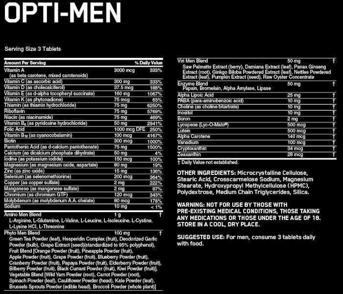 Optimum Nutrition Multi Vitamin Optimum Opti-Men 240 tabs