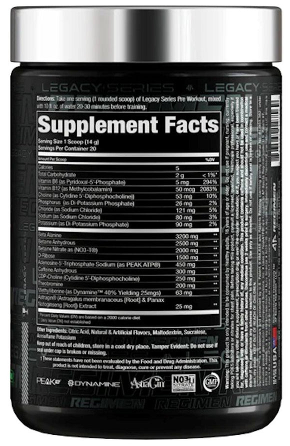 Alpha Prime Supplements Legacy Series Pre-Workout back
