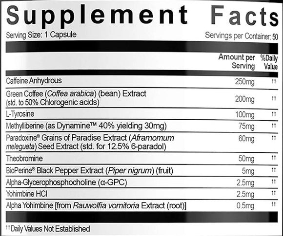 USN PhedraCut Burn X Black 50 caps.