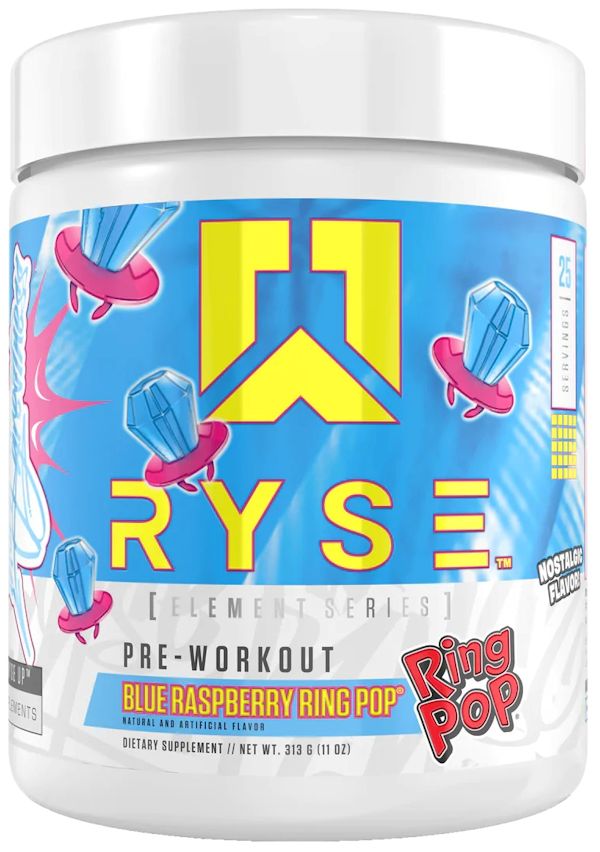 Ryse Supplement PRE-WORKOUT. PUMP. ENERGY. STRENGTH. cherry ring