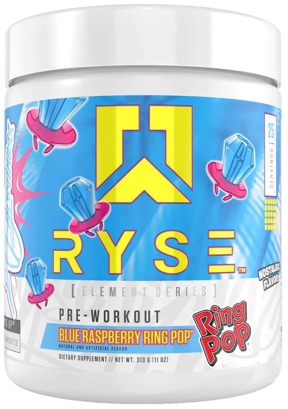 Ryse Supplement PRE-WORKOUT. PUMP. ENERGY. STRENGTH. cherry ring