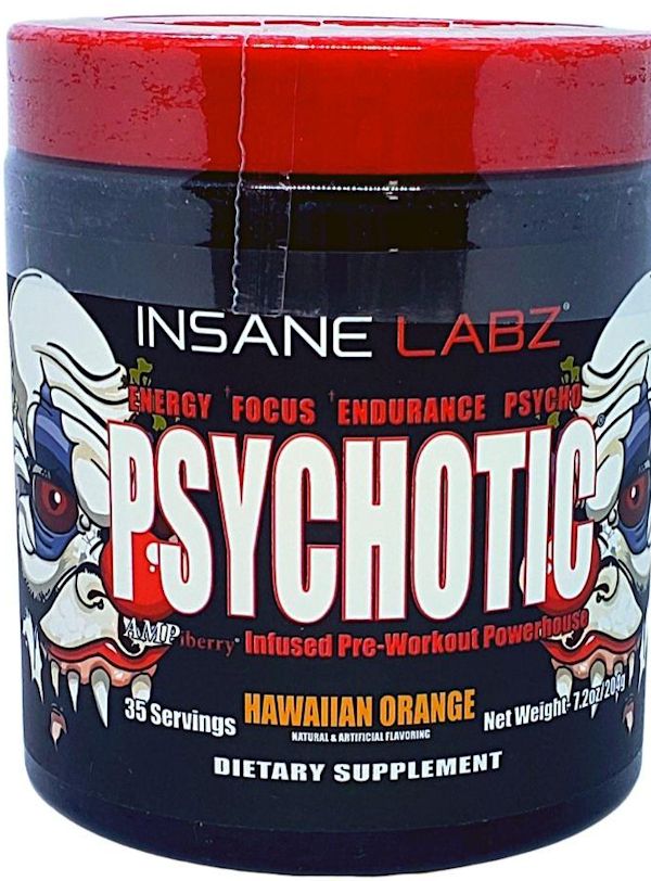 Insane Labz Psychotic hardcore pre-workout high stimulant orange