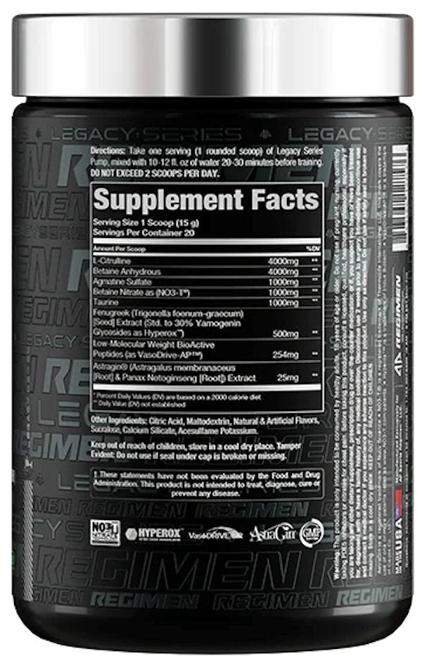 Alpha Prime Supplements Legacy Series Pump abck facts