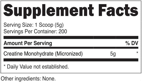 FinaFlex Pure Creatine monohydrate 1000 gms fact