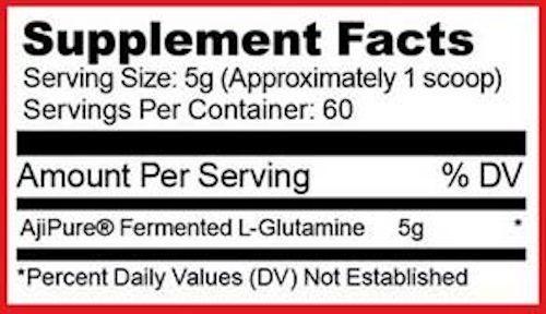 Purus Labs L-Glutamine AjiPure muscle recovery fact