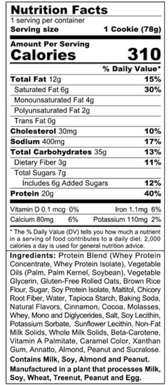 Sinister Labs Protein Bars Snickerdoodle Chocolate Chip Cookie Sinister Labs Sinfit Cookies
