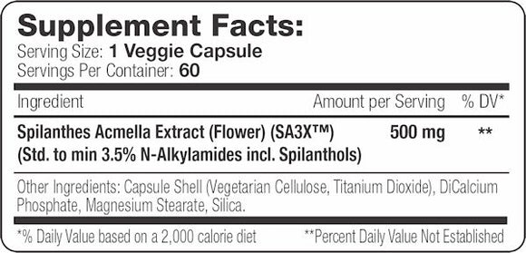Serious Nutrition Solutions SNS Spilanthes XT facts