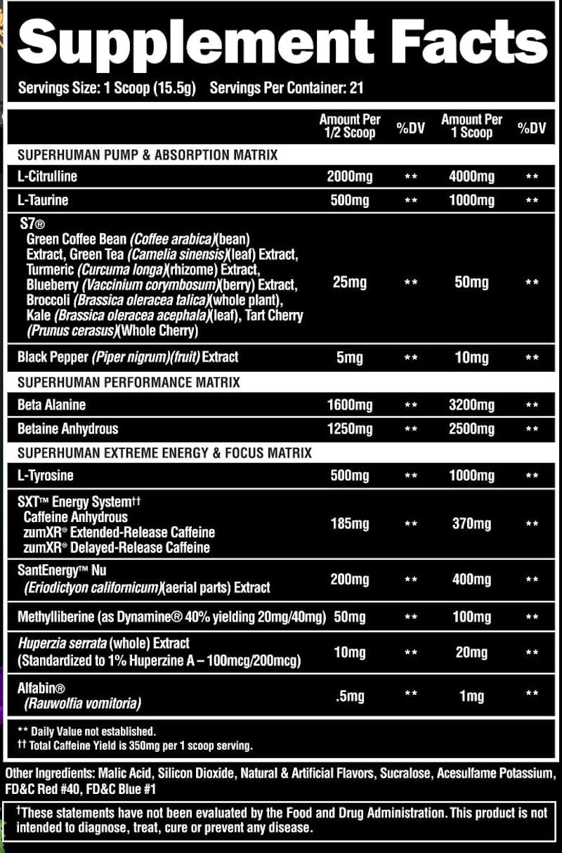 Alpha Lion Super Human Extreme Energy Pre-Workout fact-1