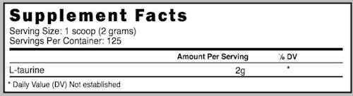 Prime Nutrition Amino Acids Prime Nutrition Taurine 125 servings