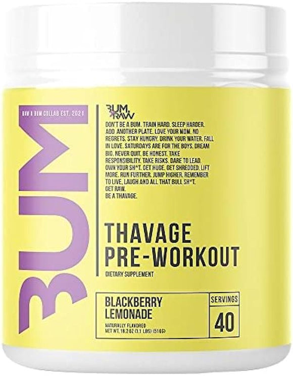 Raw Nutrition Thavage Pre-Workout 40 Servings lemon