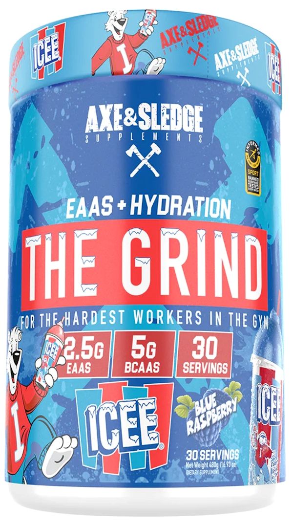 Axe & Sledge The Grind EAA's +Hydration 30 Servings blue raz
