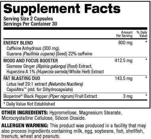 Top Secret Nutrition Fat Burner Top Secret Nutrition Ab Igniter Black 60 Vcaps