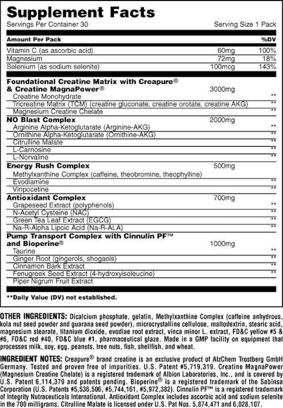 Universal Nutrition Muscle Pumps Universal Nutrition Animal Pump 30 pk