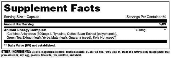 Universal Nutrition Energy Universal Nutrition Animal Energy 60 caps