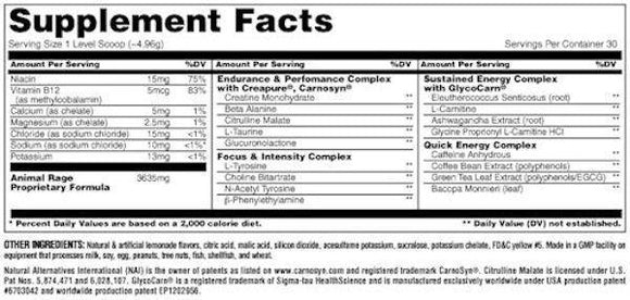 Universal Nutrition Muscle Pumps Grape Universal Nutrition  Animal Rage XL 30 servings