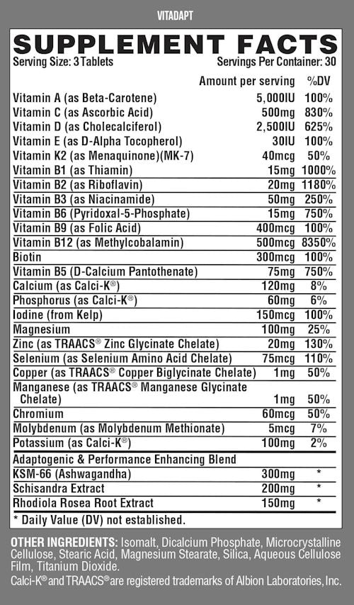 Nutrex Vitadapt Sport Multi Vitamins 90 Tabs fact