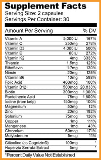 Ryse Supplements VitaFocus Label