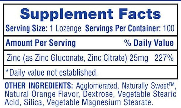 Hi-Tech Pharmaceuticals Zinc Lozenges 100ct